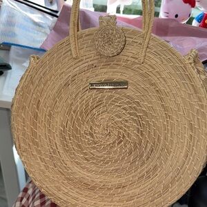 Mercedes Campuzano made in Colombia Beige Woven Round Bag